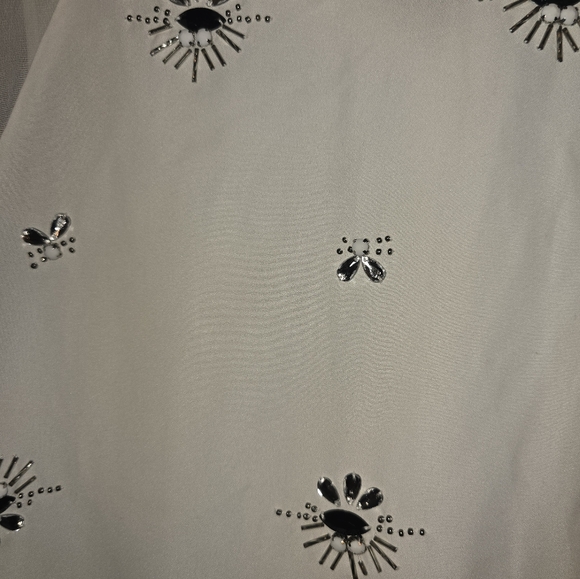 Robert Rodriguez Sleeveless Beaded Sheer Blouse Evening Wear Sz Medium - Picture 11 of 12